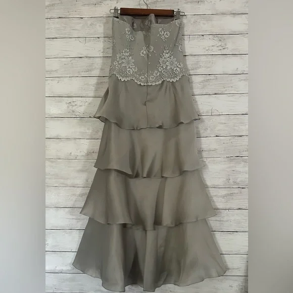 Rickie Freeman Teri Jon 100%Silk Dress Size 2 - Picture 5 of 12